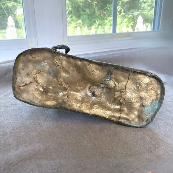 Maitland-Smith Bronze Horse Sculpture, Mare & Foal Statuette, Green Patina Brass - Picture 9 of 10